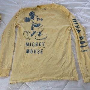 Mickey Mouse Disney Yellow Long Sleeve T Shirt